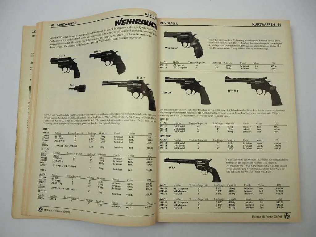 Katalog Helmut Hofmann GmbH Die Waffe Repetierwaffen Kurzwaffen Sportbogen 1995