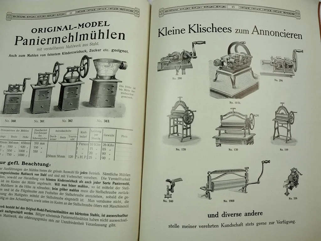 Katalog Hotel & Haushaltungs Maschinen 1910 Wilhelm Model in Feuerbach Stuttgart