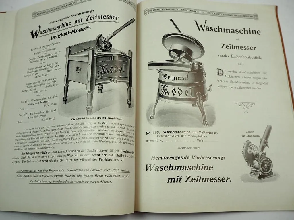 Katalog Hotel & Haushaltungs Maschinen 1910 Wilhelm Model in Feuerbach Stuttgart