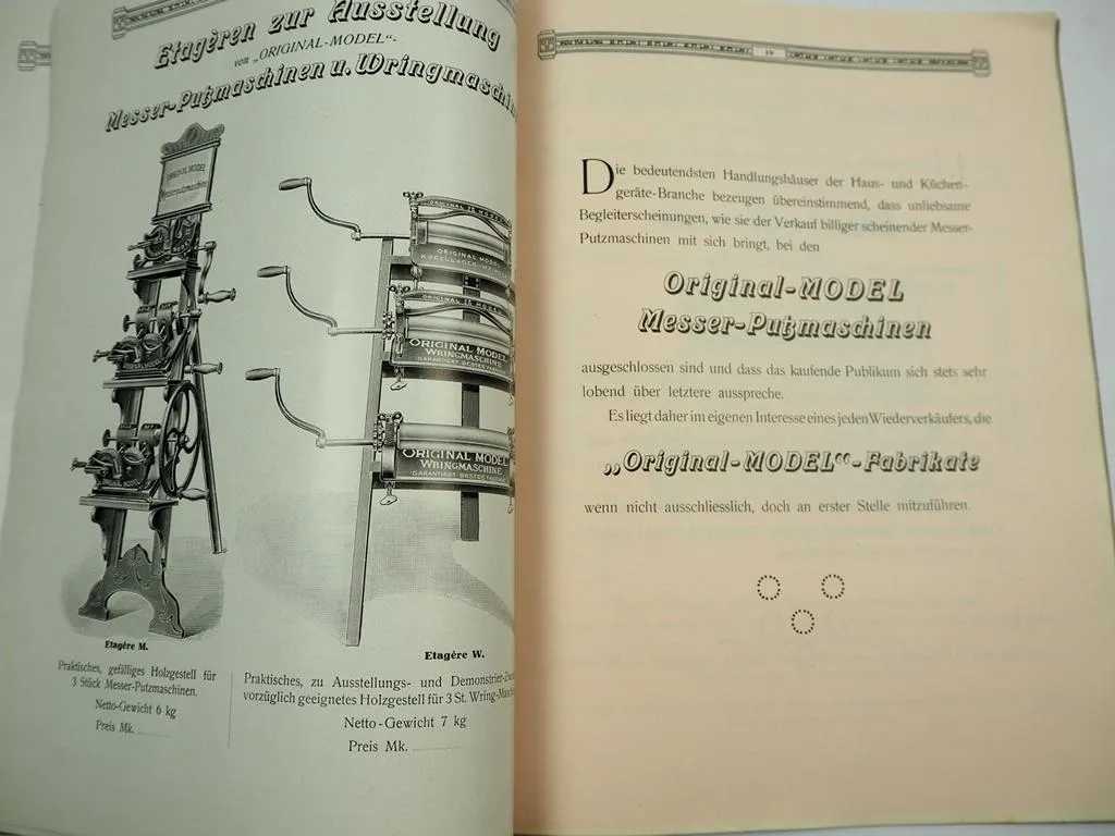 Katalog Hotel & Haushaltungs Maschinen 1910 Wilhelm Model in Feuerbach Stuttgart