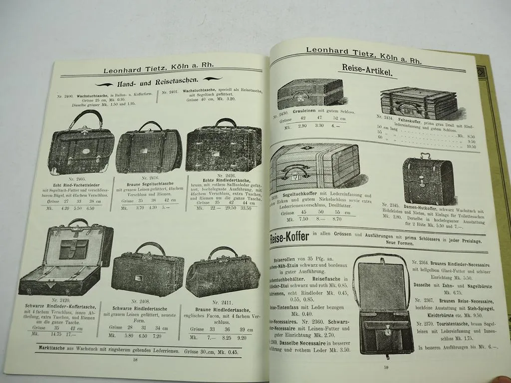 Katalog Verkaufshaus Leonhard Tietz Köln 1896 über Möbel Bedarfsartikel Haushalt