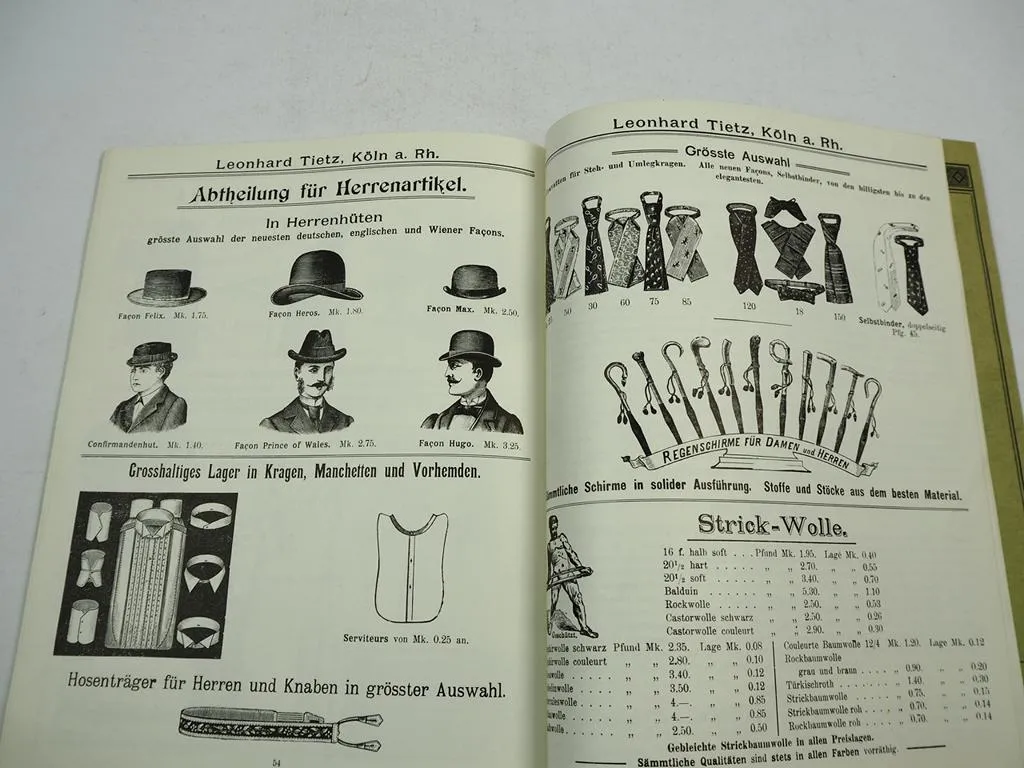 Katalog Verkaufshaus Leonhard Tietz Köln 1896 über Möbel Bedarfsartikel Haushalt