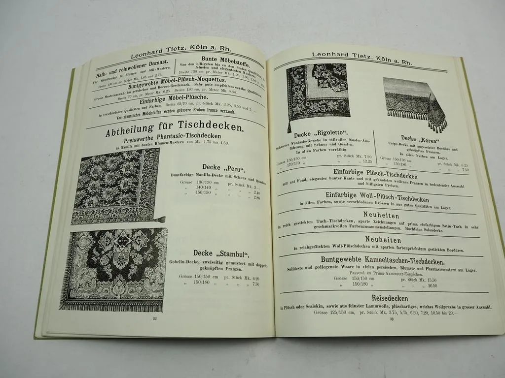 Katalog Verkaufshaus Leonhard Tietz Köln 1896 über Möbel Bedarfsartikel Haushalt