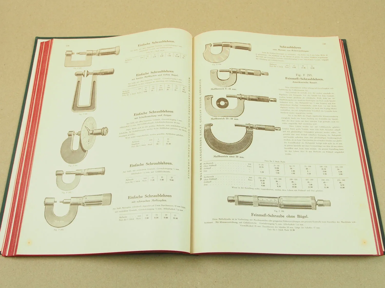Katalog Werkzeuge Technische Bedarfsartikel Preise 1927 W. Zangenberg Chemnitz