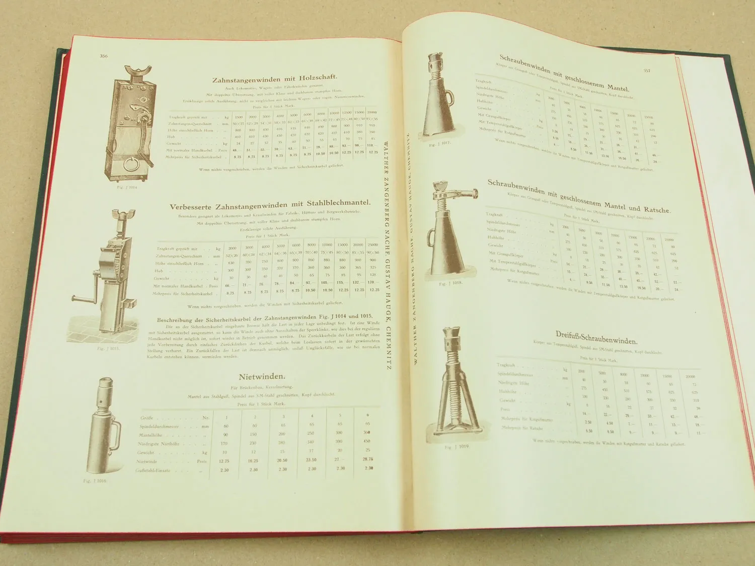 Katalog Werkzeuge Technische Bedarfsartikel Preise 1927 W. Zangenberg Chemnitz