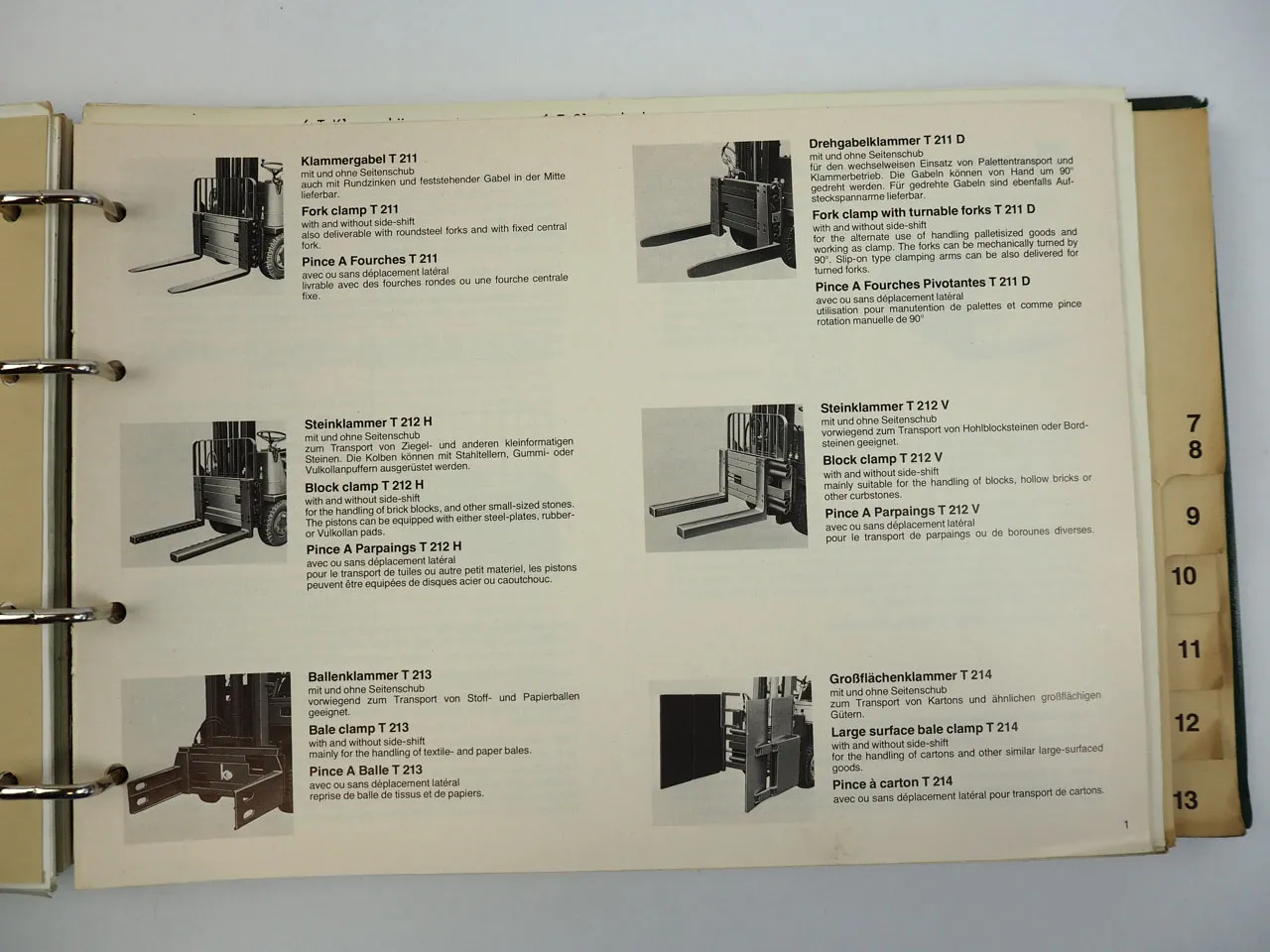 Kaup Anbaugeräte für Stapler Betriebsanleitung Ersatzteilliste ca. 1980
