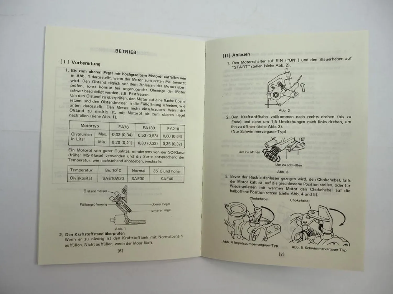 Kawasaki FA 76 130 210 Diesel Engine Motor Operation Manual Betriebsanleitung