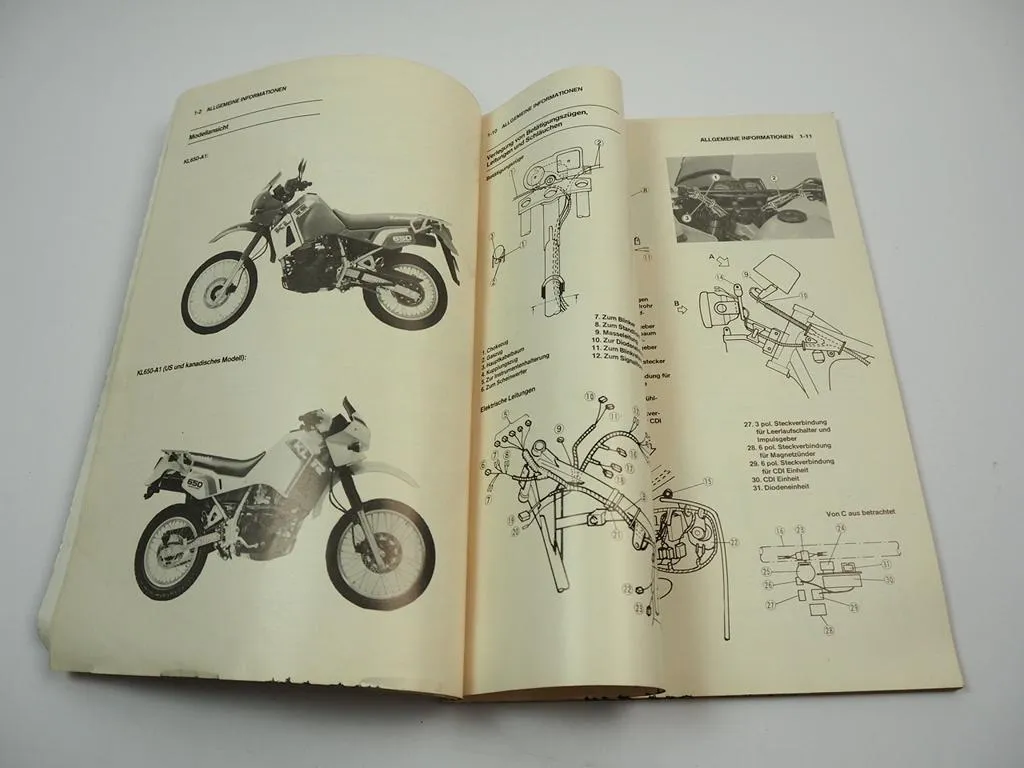 Kawasaki KLR 650 KL650 A1 Tengai Werkstatthandbuch Reparaturhandbuch Ergänzung