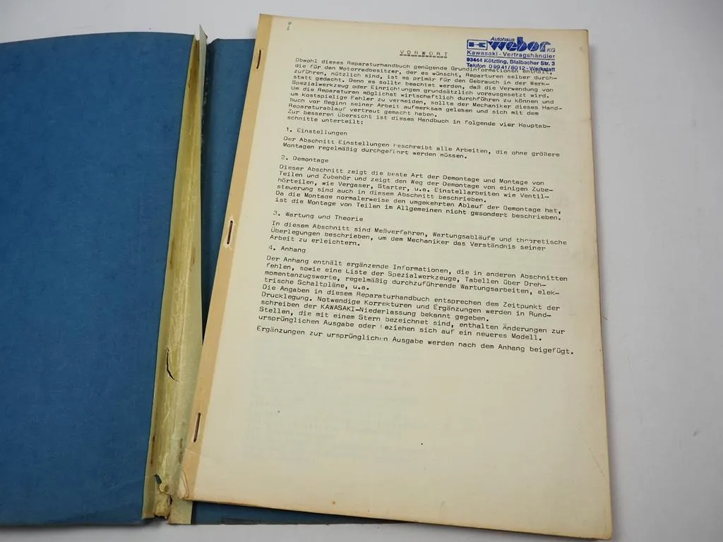 Kawasaki KS 125 Reparaturanleitung ohne Bilder deutsche Übersetzung Shop Manual
