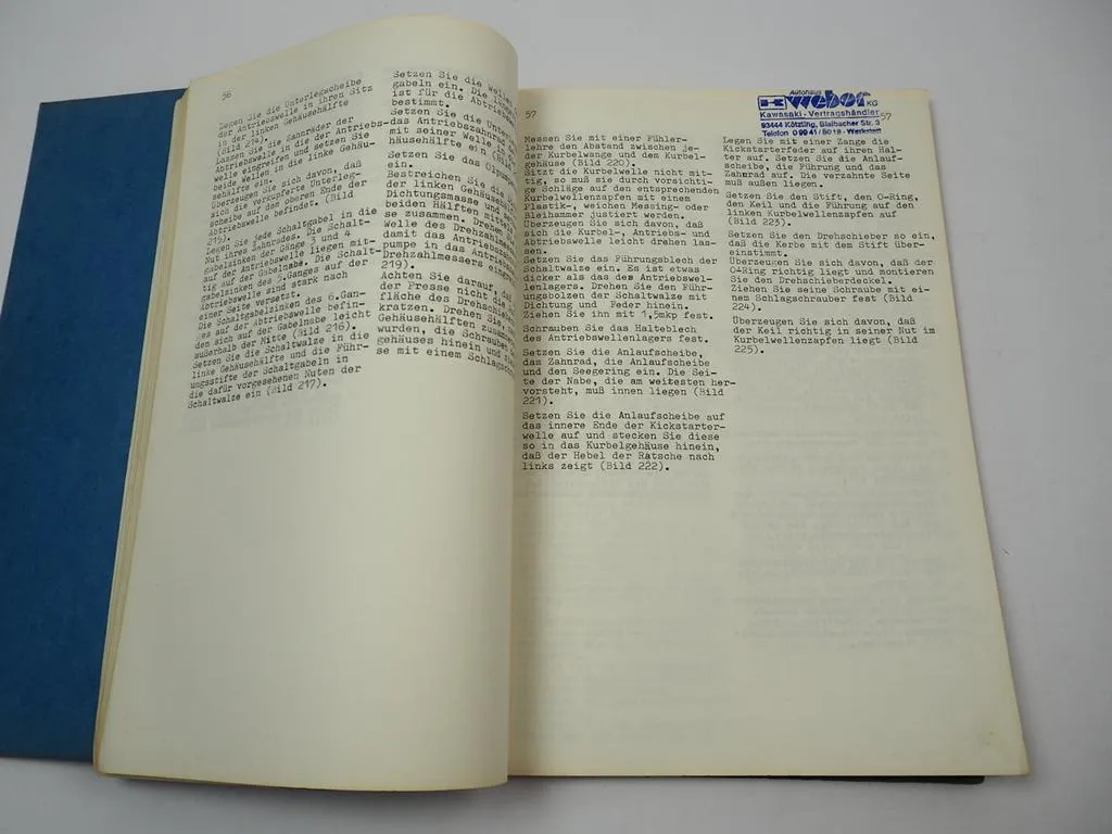 Kawasaki KS 125 Reparaturanleitung ohne Bilder deutsche Übersetzung Shop Manual