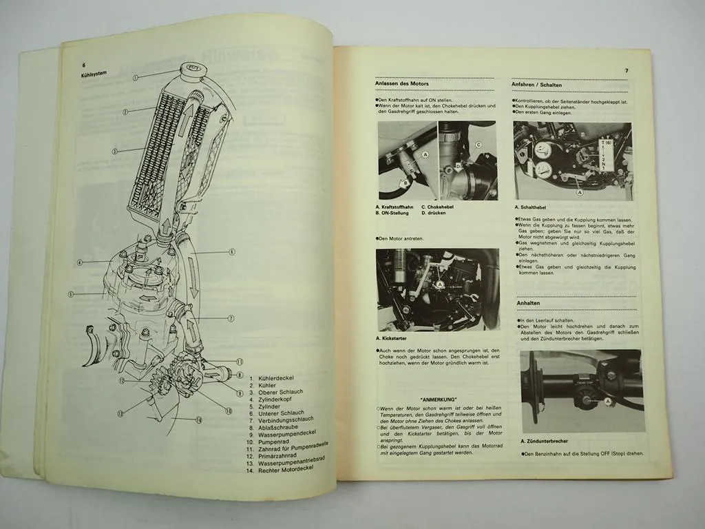 Kawasaki KX 125 C1 Betriebsanleitung Bedienung Service Wartung Zerlegen 1983
