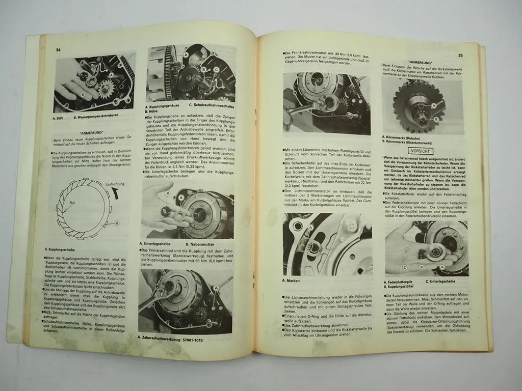 Kawasaki KX 125 C1 Betriebsanleitung Bedienung Service Wartung Zerlegen 1983