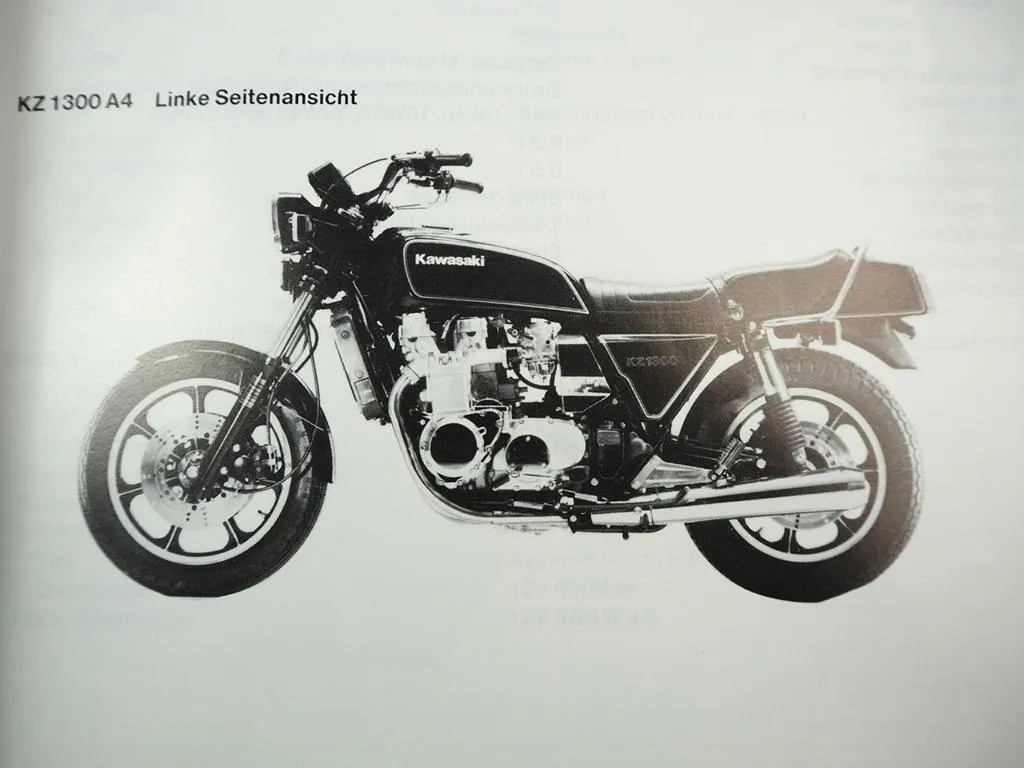 Kawasaki KZ1300 Z1300 A1 A2 A3 B2 ZG1300 A1 Werkstatthandbuch Ergänzung 1980-84