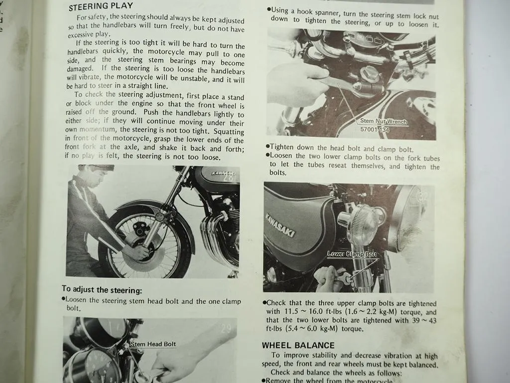 Kawasaki KZ900 Z900 Z1 A B A4 1972-77 Service Shop Manual Repair & Maintenance
