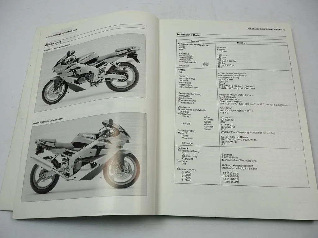 Kawasaki Ninja ZX-6R J1 ZX600 ZX6R Werkstatthandbuch Reparaturanleitung 1999
