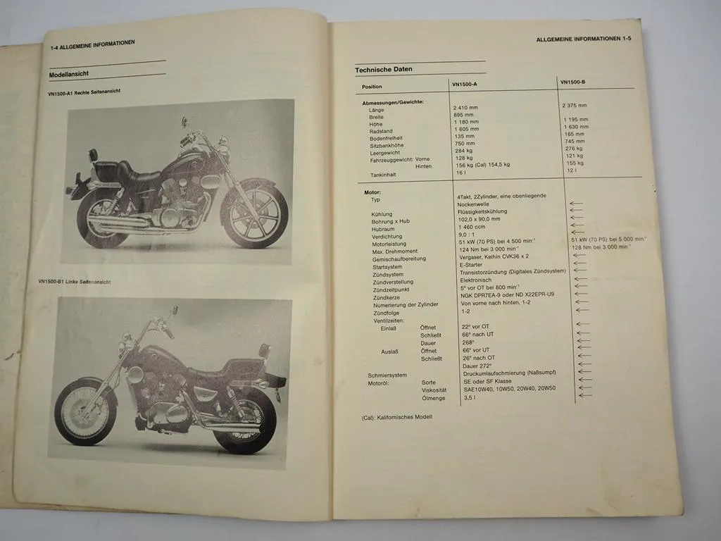 Kawasaki Vulcan VN15 15SE VN 1500 A B Werkstatthandbuch Reparaturanleitung 1987