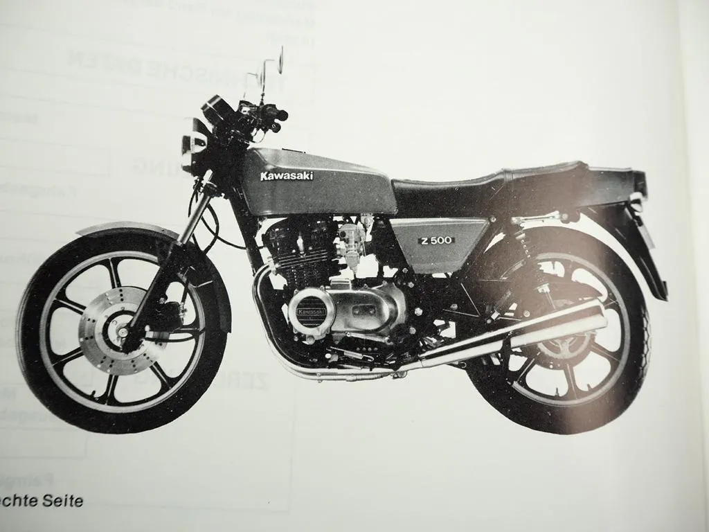 Kawasaki Z500 B Werkstatthandbuch Reparaturanleitung 1979 Wartung Montage