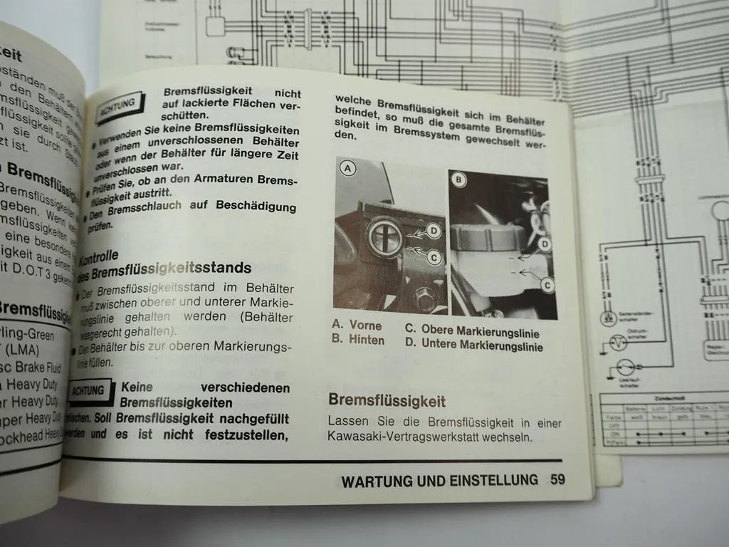 Kawasaki Z550 H1 GP Betriebsanleitung 1982 Bedienung Wartung Schaltplan Elektrik
