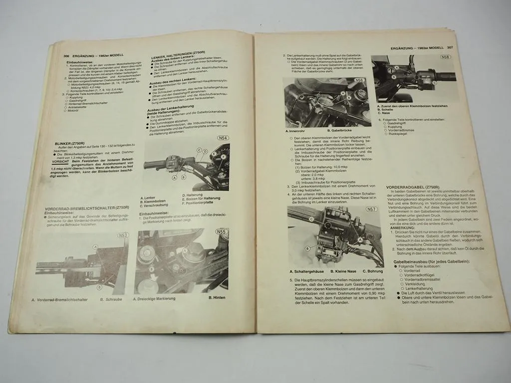 Kawasaki Z750 R1 L2 H3 Werkstatthandbuch Ergänzung 1982er Reparaturanleitung