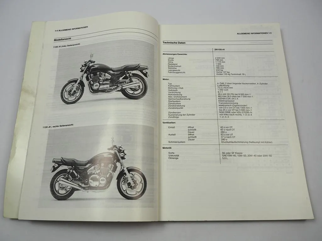 Kawasaki Zephyr ZR1100 A1 Werkstatthandbuch Reparaturanleitung ab 1992