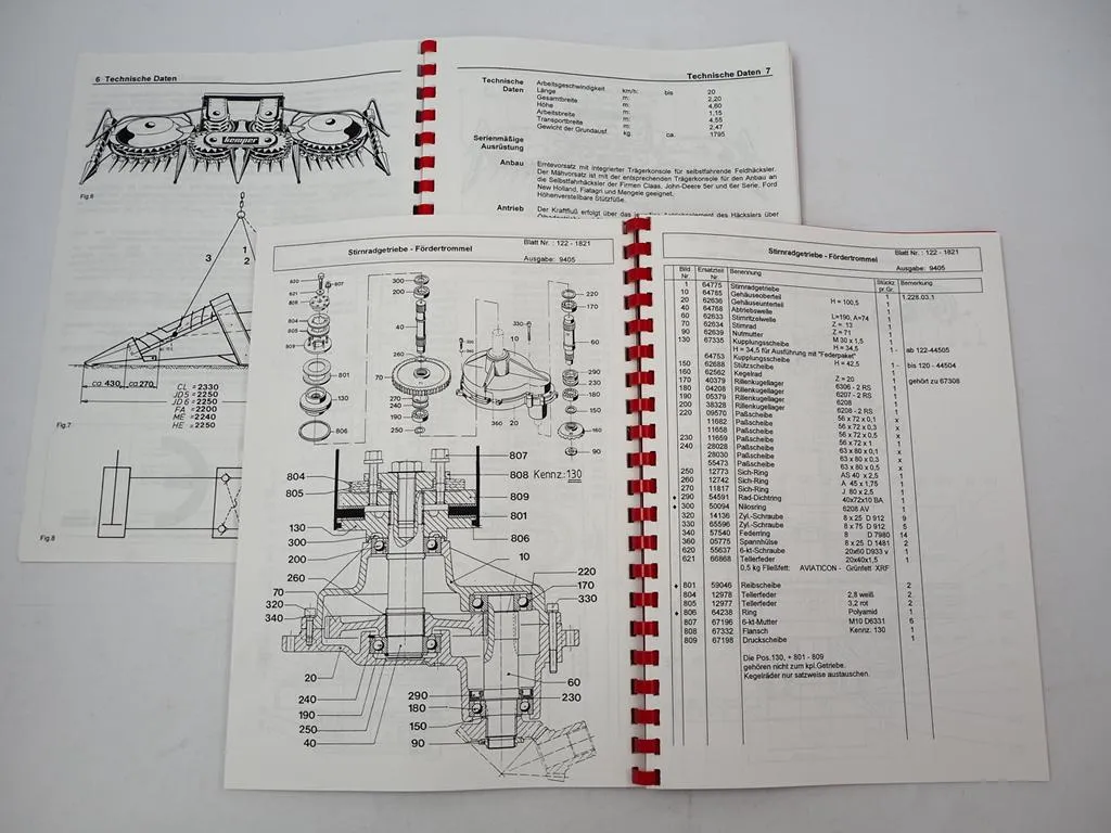 Kemper M4500 Champion Mähvorsatz Betriebsanleitung Ersatzteilliste 2000