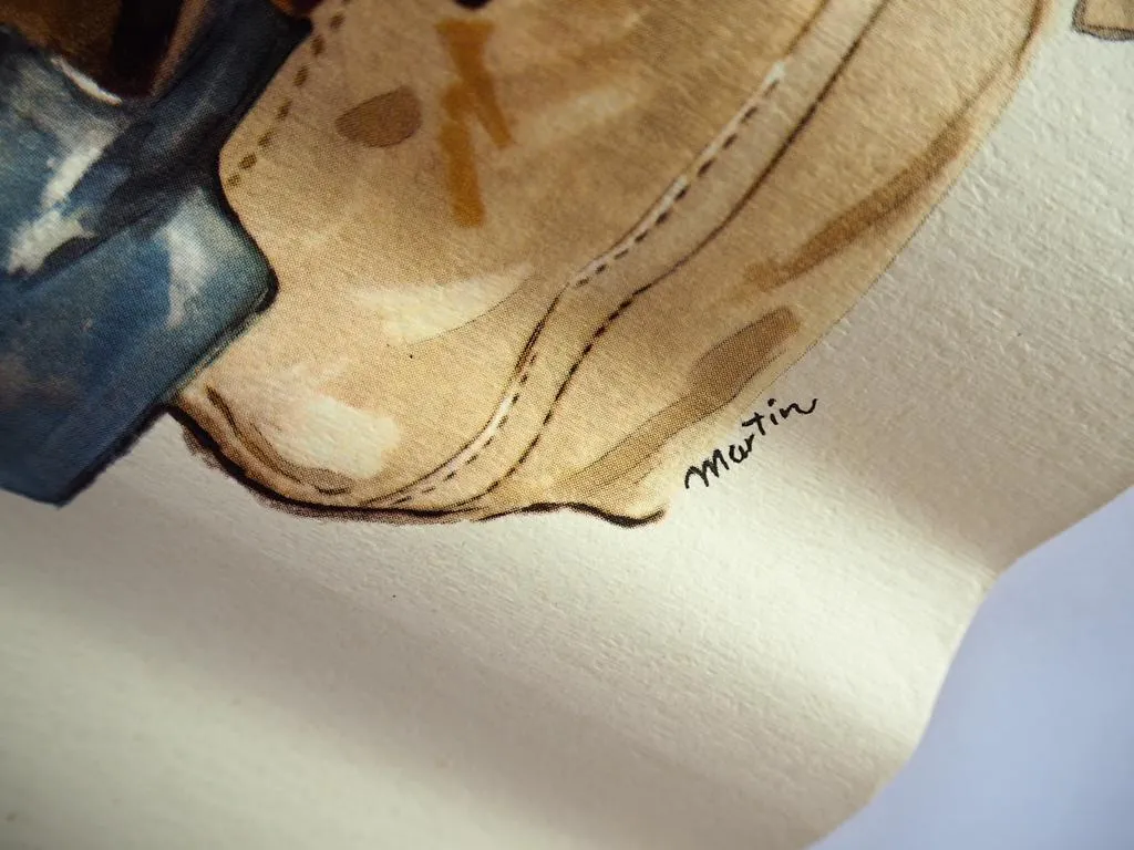 Kinder mit Schirm signiert Martin Werbung Original Plakat 1960er Jahre