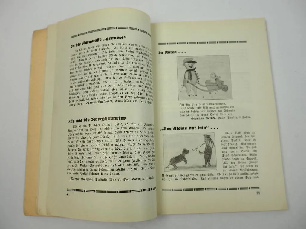 Kinder und Tierwelt Aufsätze und Kinderzeichnungen Hallische Nachrichten 1933