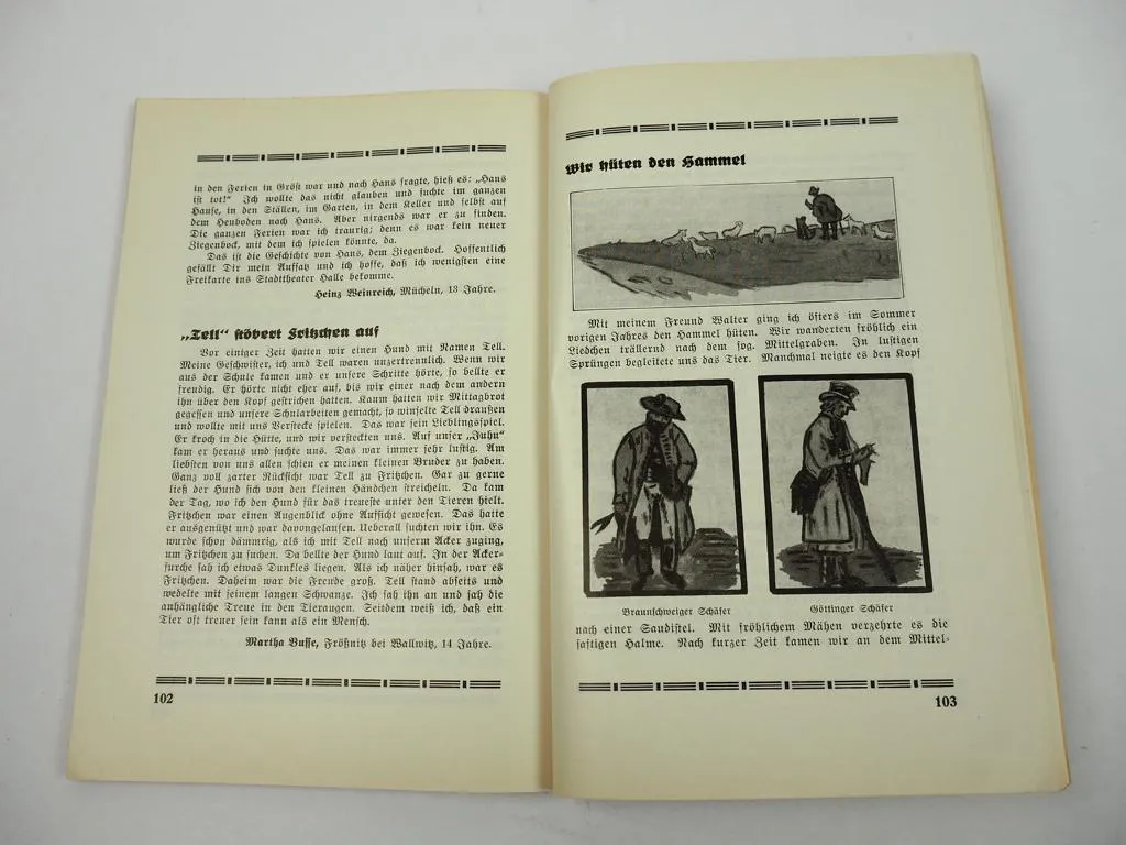 Kinder und Tierwelt Aufsätze und Kinderzeichnungen Hallische Nachrichten 1933