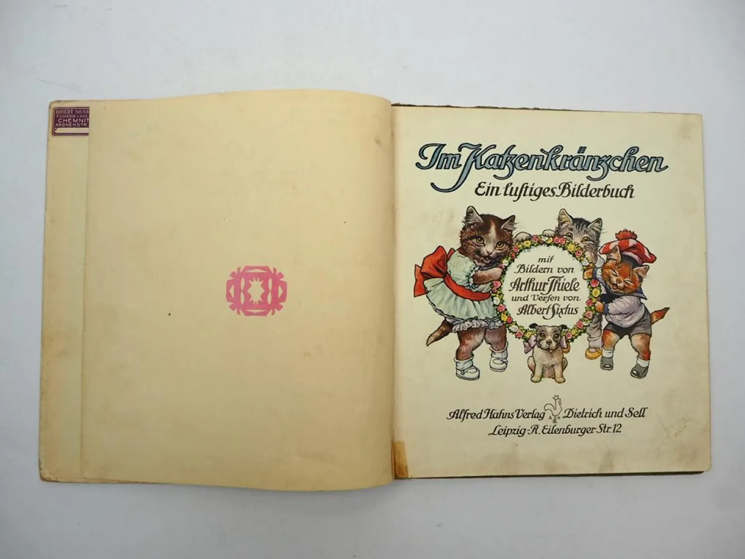 Kinderbuch Im Katzenkränzchen ca. 1927 Alfred Hahns Verlag Arthur Thiele