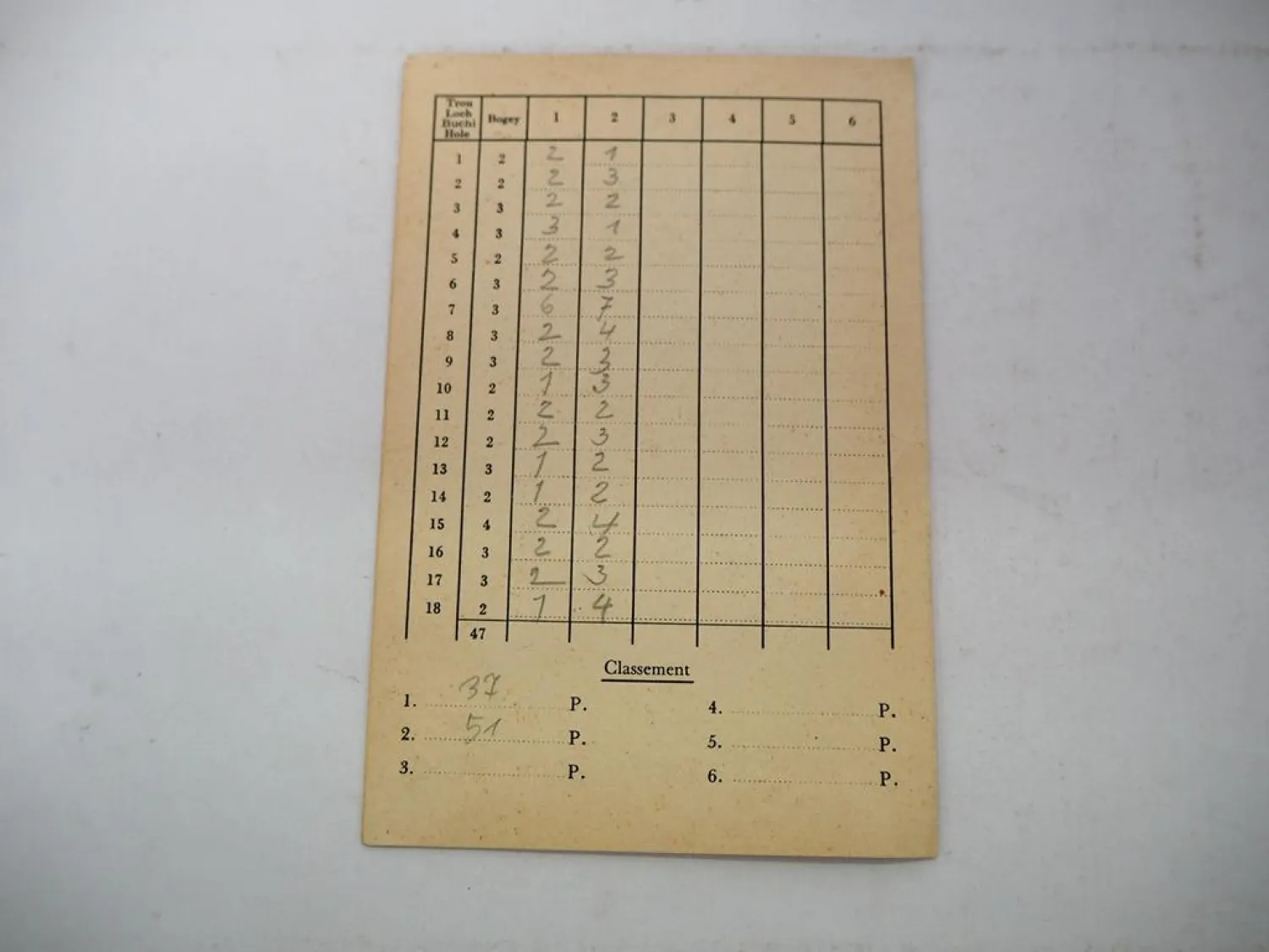 Klappkarte Minigolf Sport ca. 1950 Haupt Spielregeln ASM Entwurf Geraudet