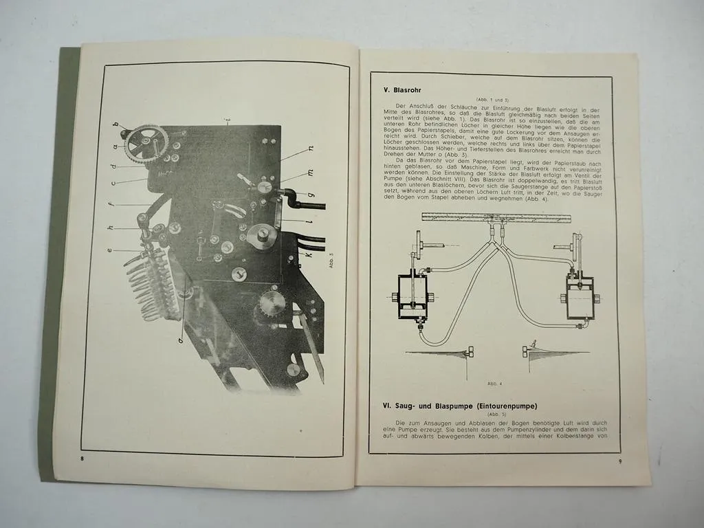 Kleim Ungerer Bogenzuführungsapparat Universal 100 Betriebsanleitung Druckerei