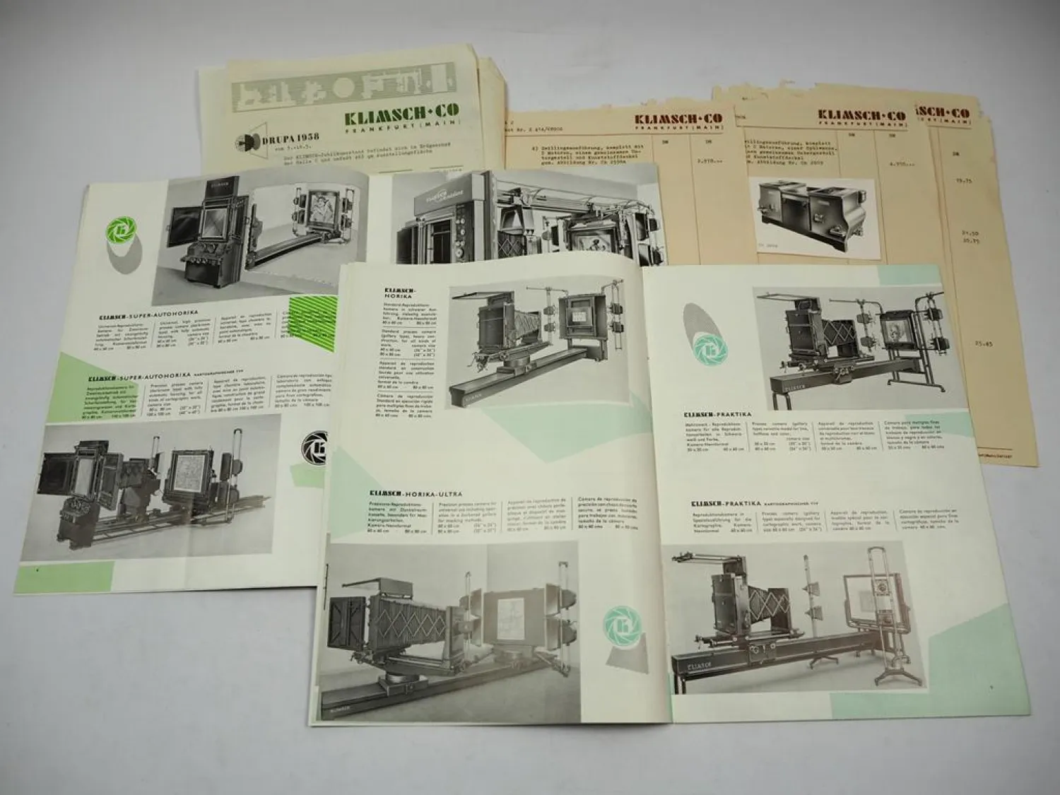 Klimsch Frankfurt Fotozubehör Kamera Repro Geräte 2x Katalog + Angebot 1958