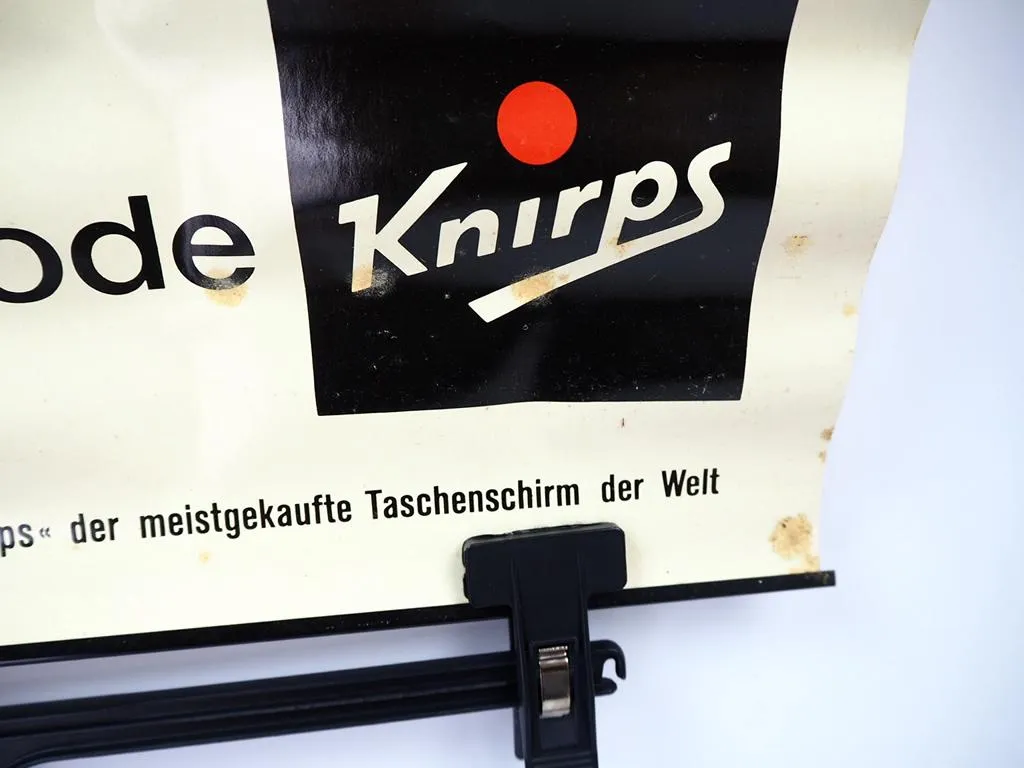 Knirps geht mit der Mode Taschenschirm Regenschirm Original Plakat 1970/80er J.