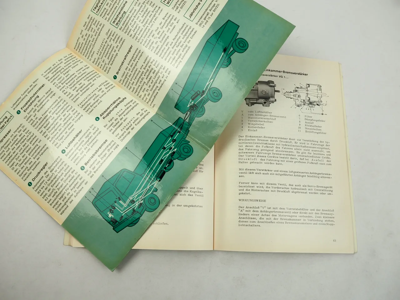 Knorr 1leitungs Druckluftanlage in LKW Omnibus Betriebsanleitung 1966