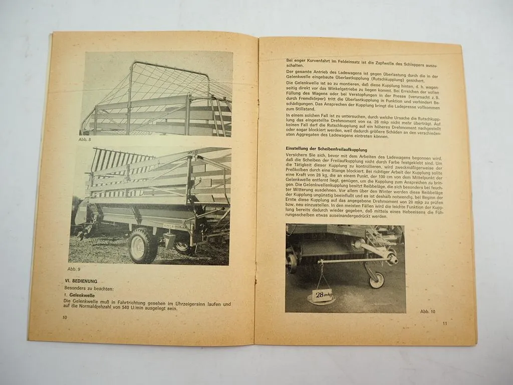 Köla EAS 21 31 S Selbstladewagen Betriebsanleitung Bedienungsanleitung 1967