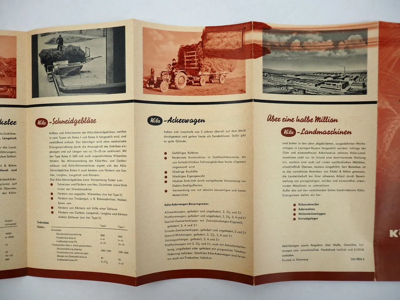 Köla Landmaschinen Prospekt 1950er Jahre Ködel Böhm Lauingen