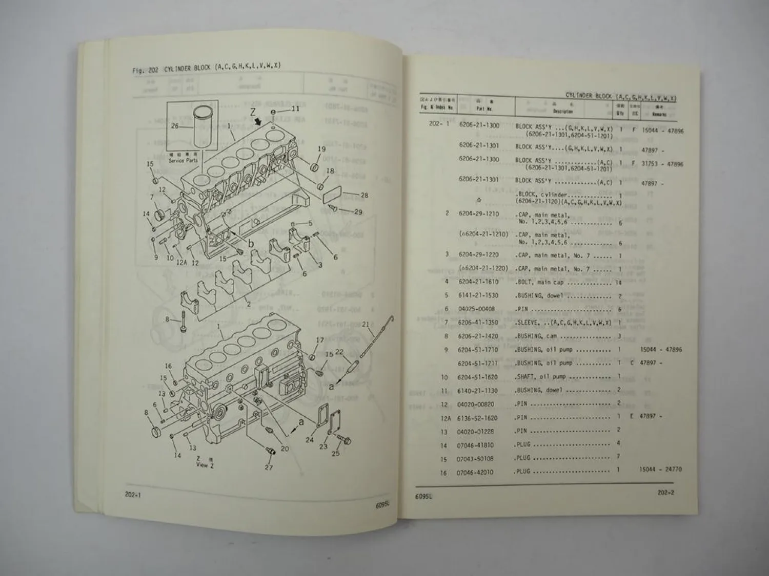 Komatsu 6D95L Diesel Engine FD 33 35 40 45 -4 50 60 70 -5 Forklift Parts Book 89