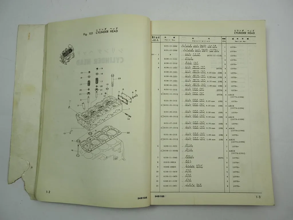 Komatsu D45S-1 Dozer Shovel Laderaupe Parts Book List Ersatzteilliste 1977