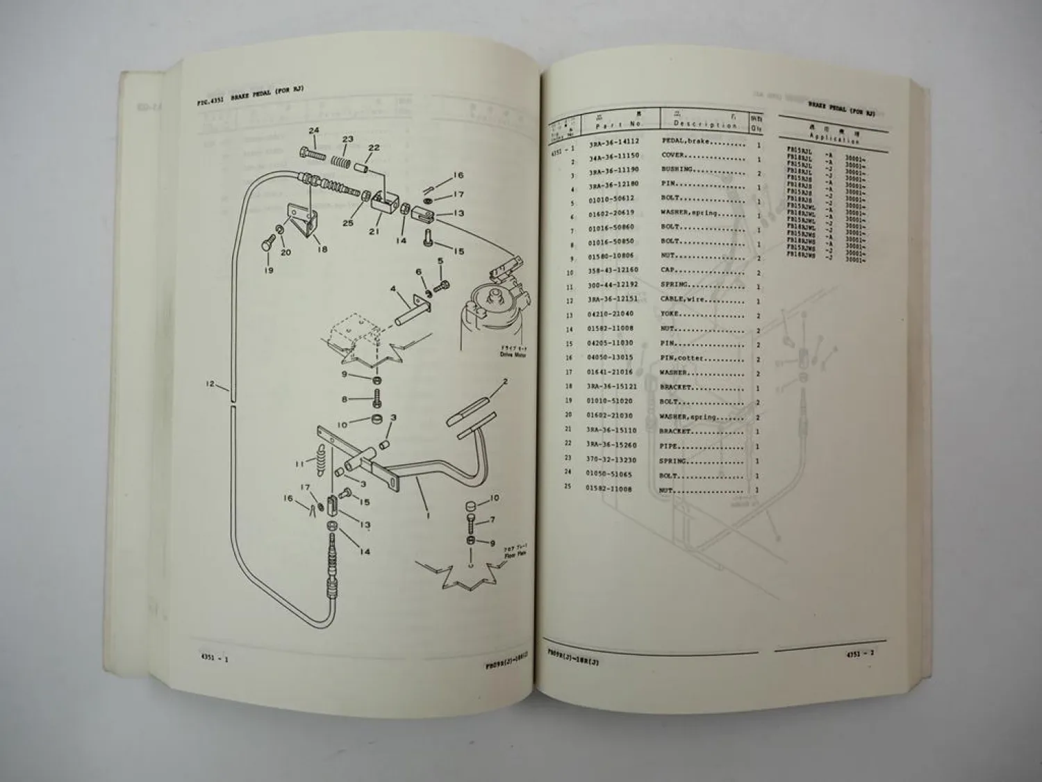 Komatsu FB 10 13 14 15 18 RS RL RJS RJL RJWS RJWL -7 Forklift Parts List 1990