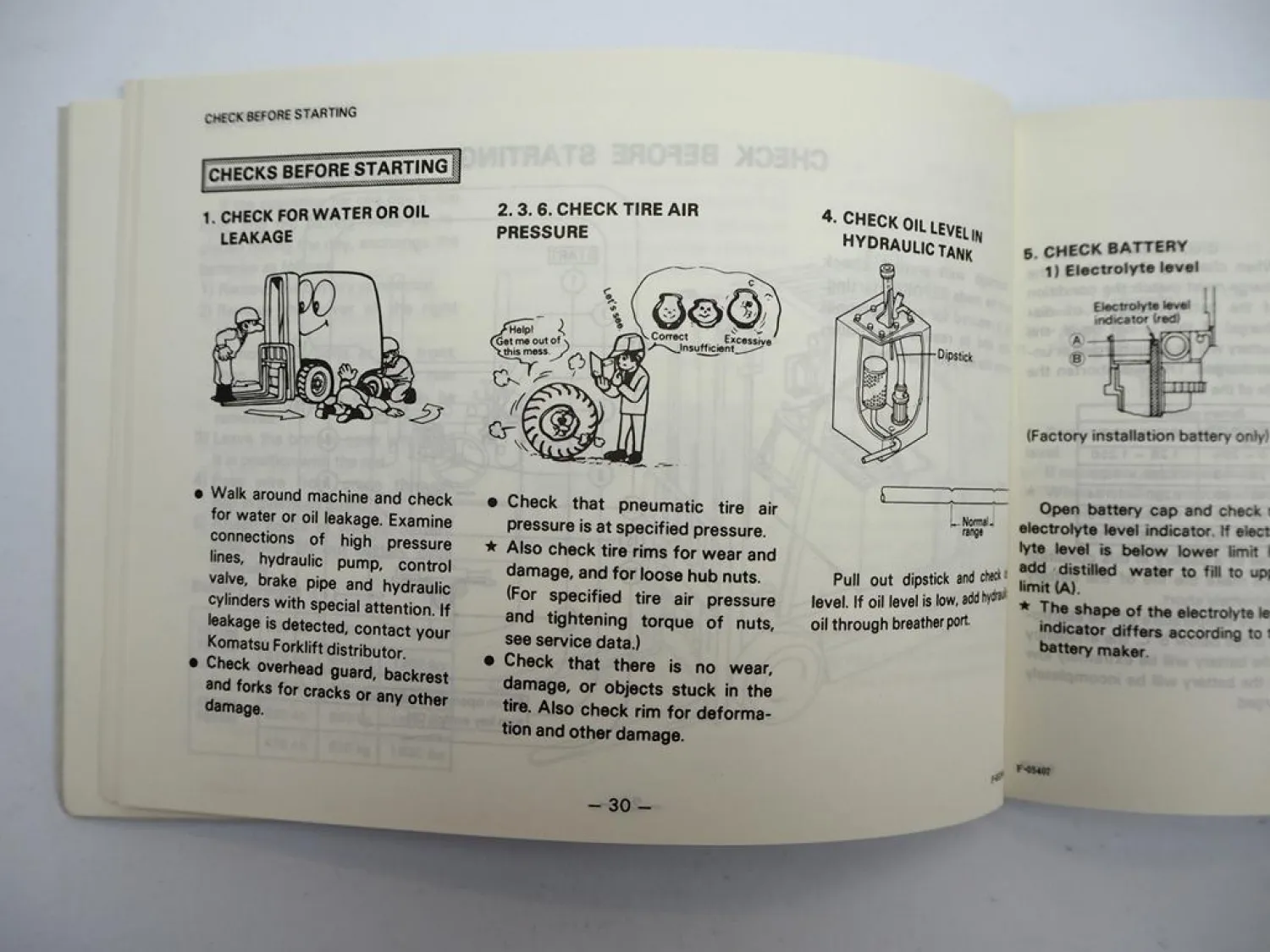 Komatsu FB 10 13 15 18 M -2 Forklift Truck Operation Maintenance Manual 1991