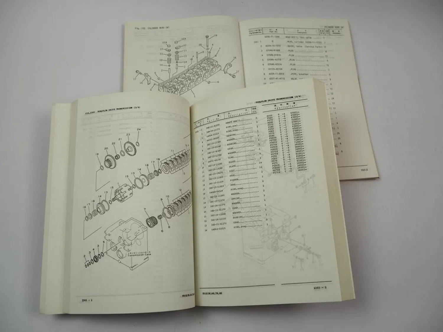 Komatsu FD 50 60 70 E -6 Forklift + Engine 6D95L Parts Book 1992 Ersatzteilliste