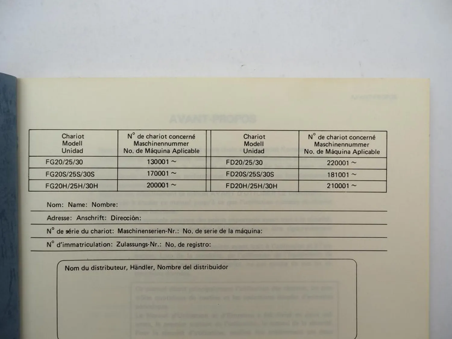 Komatsu FG FD 20 25 30 S H -8 Gabelstapler Betriebsanleitung Wartung 1986