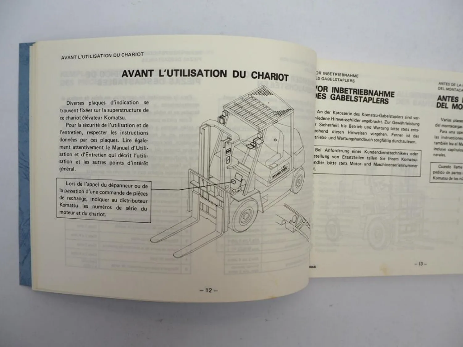Komatsu FG FD 20 25 30 S H -8 Gabelstapler Betriebsanleitung Wartung 1986