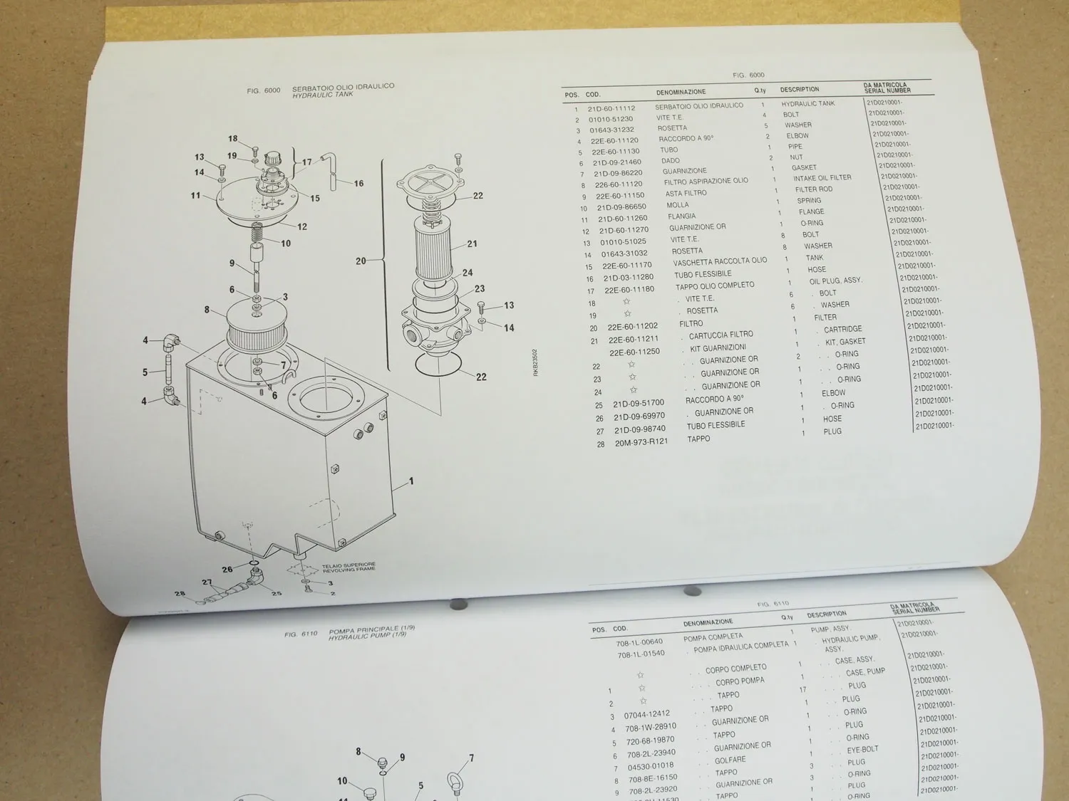 Komatsu PW95R-2 Bagger Betriebsanleitung Parts List Ersatzteilliste in engl