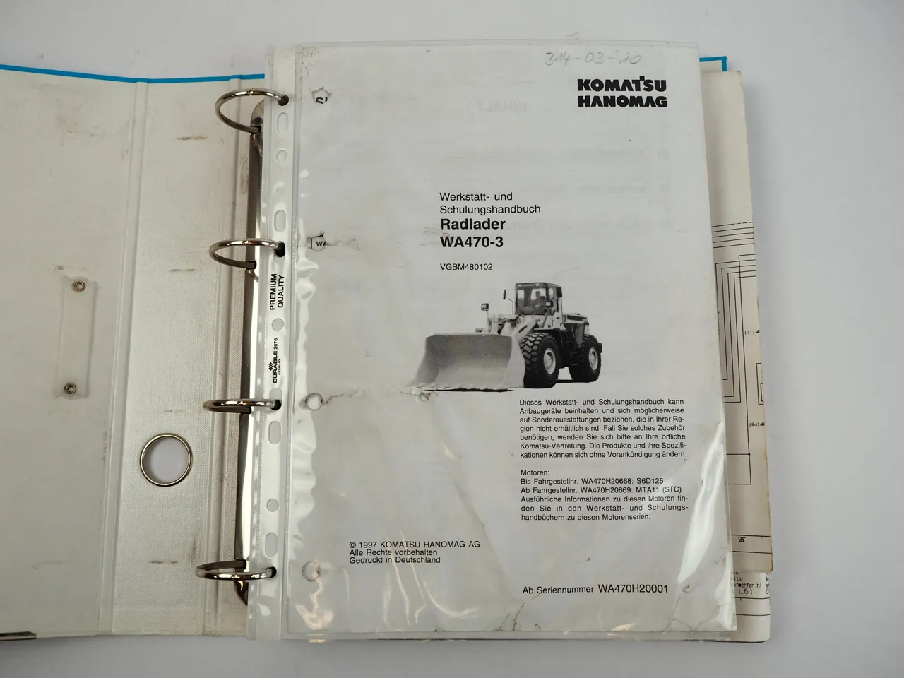 Komatsu WA470-3 Radlader Werkstatthandbuch Schulungshandbuch 1997