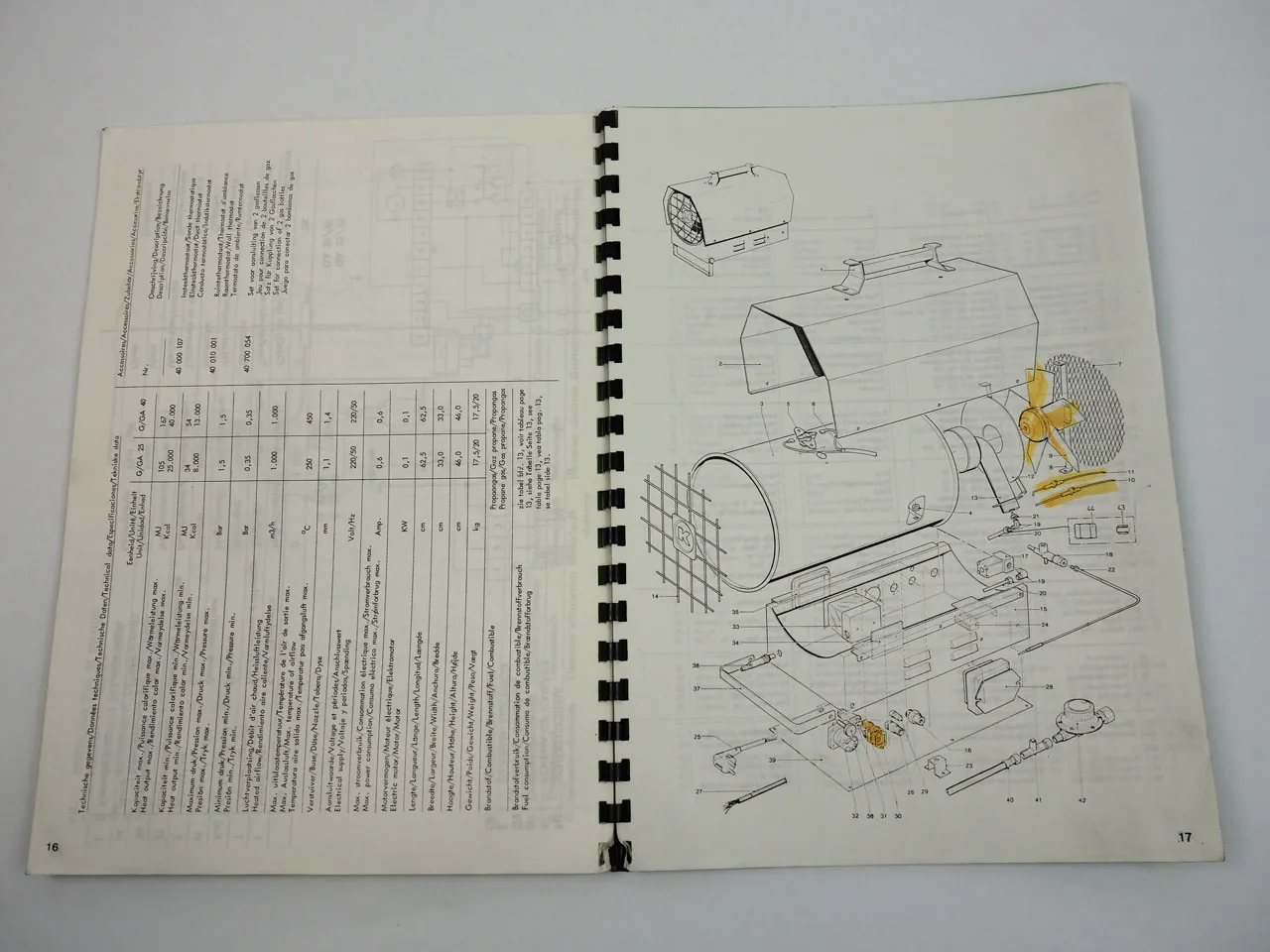 Kongskilde G GA 25 30 40 45 Heizgerät Bedienungsanleitung Ersatzteilliste