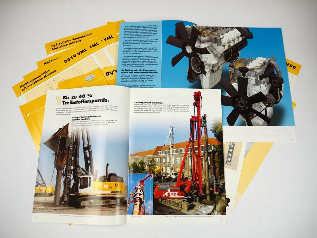 Konvolut Prospekte Liebherr Anbaugeräte Motoren 1994-2006
