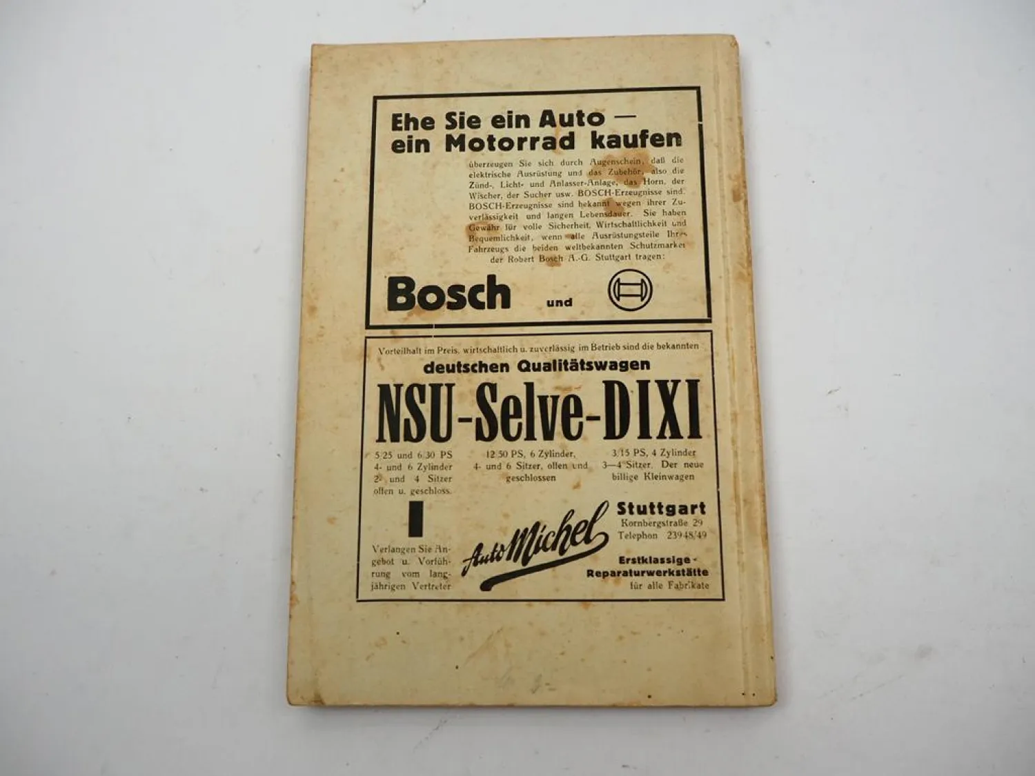 Kraftfahrer habt acht! Vorschriften KFZ Straßenverkehrsordnung Steuergesetz 1928