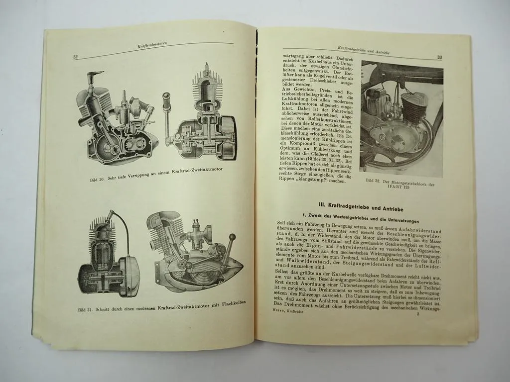 Krafträder Handbuch Motorrad IFA DKW AWO RT BK Adler NSU Michael Heise 1955