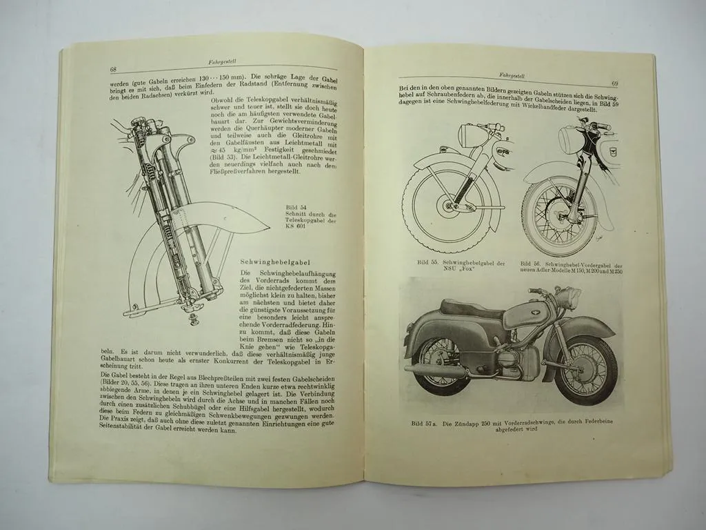 Krafträder Handbuch Motorrad IFA DKW AWO RT BK Adler NSU Michael Heise 1955